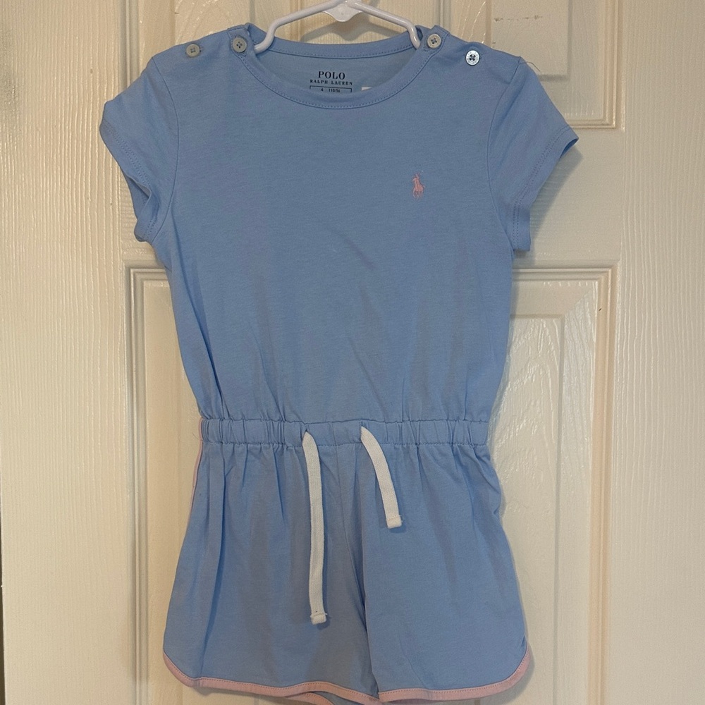Polo Ralph Lauren Blue Dress with Pink Logo